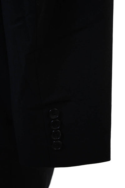 Theory Mens Black Virgin Wool Suit Jacket Button Long Sleeve Size 42