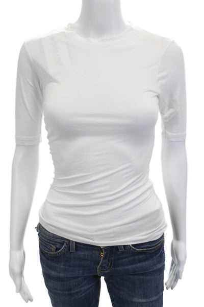Jacquemus Women Basic White Lyocell Crew Neck Short Sleeve T-Shirt Size XS