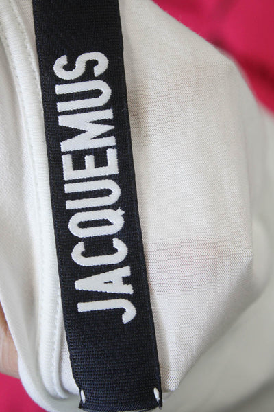 Jacquemus Women Basic White Lyocell Crew Neck Short Sleeve T-Shirt Size XS