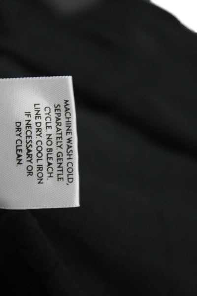 Eileen Fisher Women Black Mock Neck Long Sleeve Top Rayon Lycra Size M