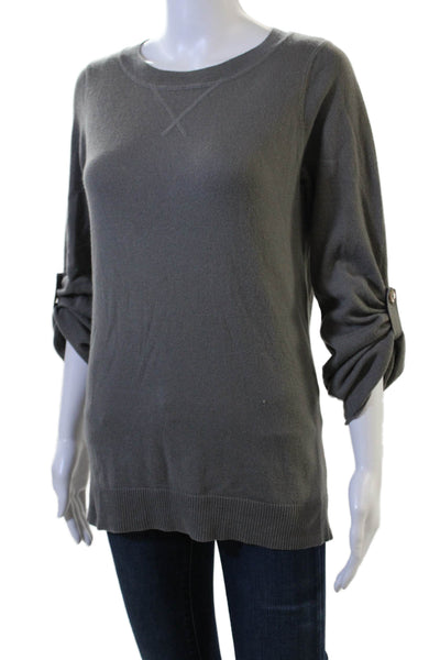 Autumn Cashmere Unisex Gray 100% Cashmere Pullover Sweater Size S