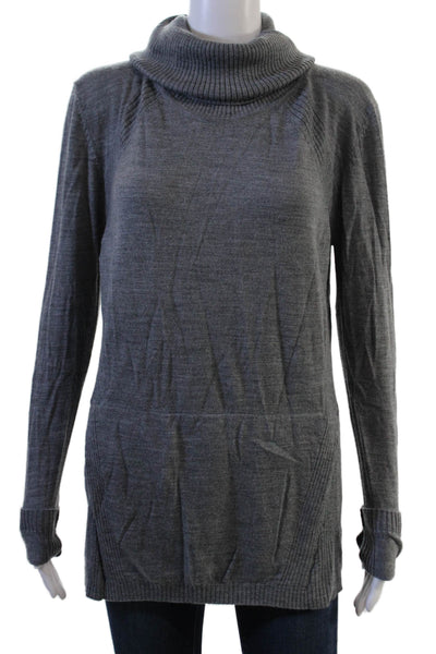 Lululemon Womens Pullover Turtleneck Cotton Sweater Gray Long Sleeve Size 8