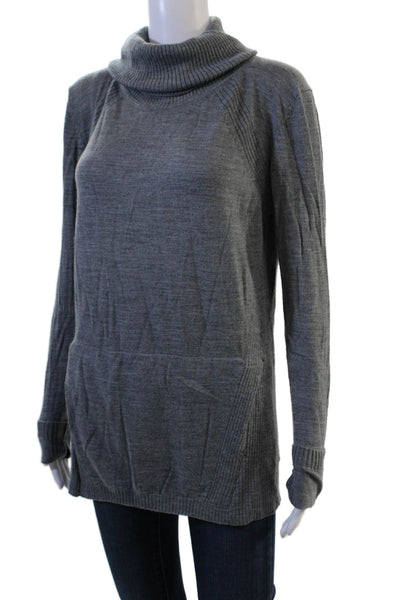 Lululemon Womens Pullover Turtleneck Cotton Sweater Gray Long Sleeve Size 8