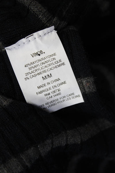 Vince Unisex Pullover Black Striped Crew Neck Long Sleeve Sweater Size M