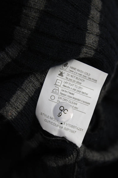 Vince Unisex Pullover Black Striped Crew Neck Long Sleeve Sweater Size M