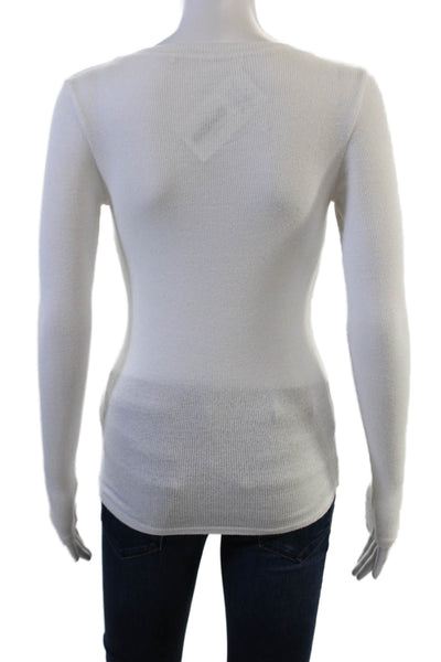 Michael Stars Women Basic Long Sleeve White T-Shirt Size XS