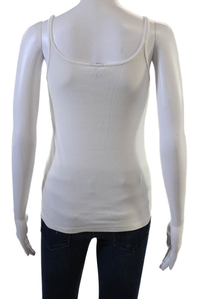 J Crew Women Basic Cotton Camisole White Sleeveless Round Neck Size M