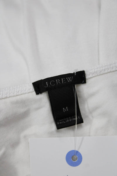 J Crew Women Basic Cotton Camisole White Sleeveless Round Neck Size M