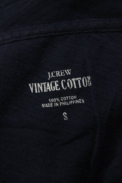 J Crew Womens Basic Dark Blue V-Neck Cotton Short Sleeve T-Shirt Size S