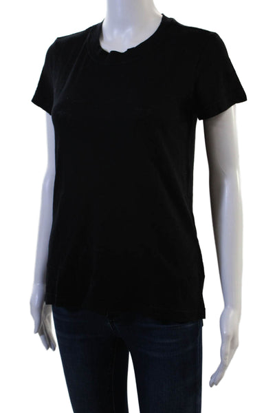 Stateside Womens Basic Black Cotton Crew Neck Short Sleeve T-Shirt Size M