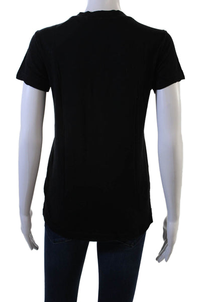 Stateside Womens Basic Black Cotton Crew Neck Short Sleeve T-Shirt Size M