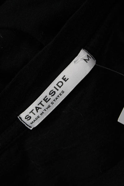 Stateside Womens Basic Black Cotton Crew Neck Short Sleeve T-Shirt Size M