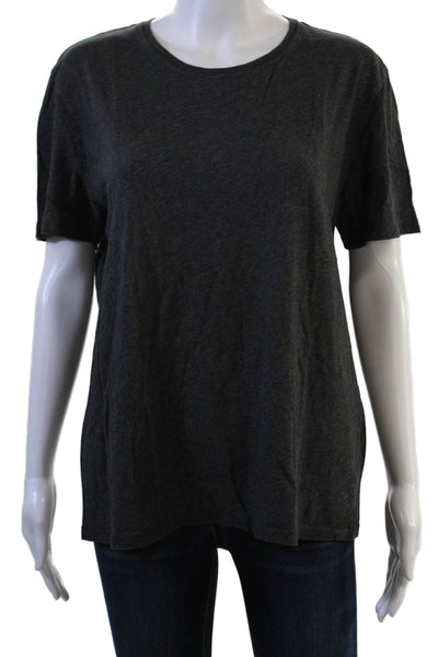 ATM Women Basic Dark Gray Round Neck Short Sleeve T-Shirt Size M