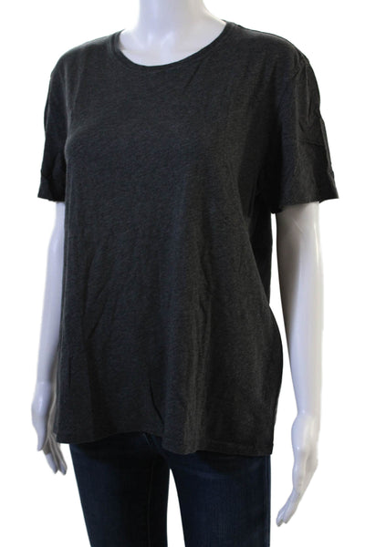ATM Women Basic Dark Gray Round Neck Short Sleeve T-Shirt Size M