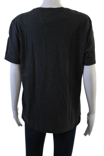 ATM Women Basic Dark Gray Round Neck Short Sleeve T-Shirt Size M