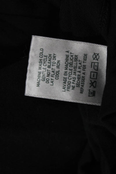 Michael Lauren Womens Cropped Basic Black Crew Neck Supima Cotton Tee Size XS