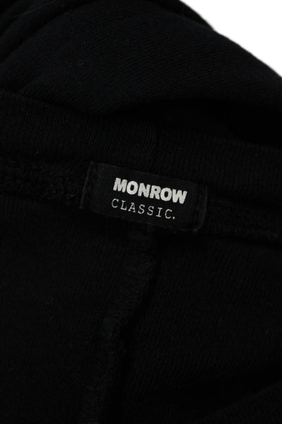 Monrow Womens Basic Black Short Sleeve T-Shirt Round Neck Size S