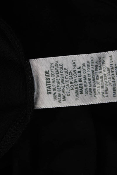 Stateside Womens Basic V-Neck Black Short Sleeve T-Shirt Size XS