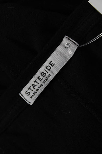 Stateside Womens Basic V-Neck Black Short Sleeve T-Shirt Size XS