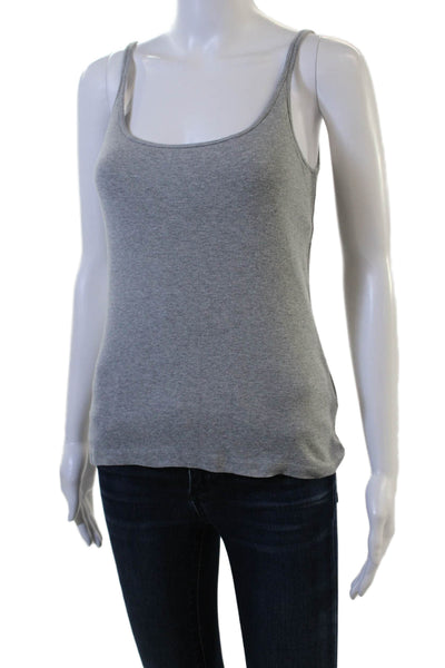 J Crew Womens Basic Cotton Square Neck Camisole Gray Sleeveless Size M