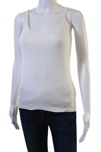 J Crew Women White Sleeveless Cotton Camisole Round Neck Size M