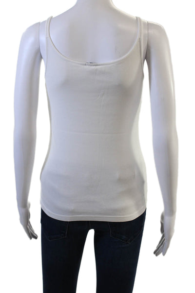 J Crew Women White Sleeveless Cotton Camisole Round Neck Size M