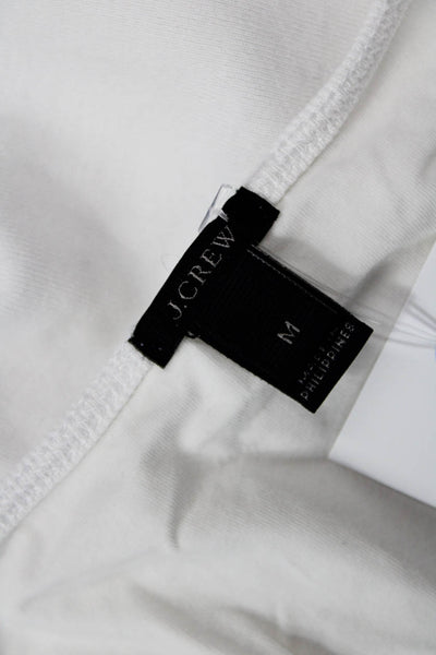 J Crew Women White Sleeveless Cotton Camisole Round Neck Size M