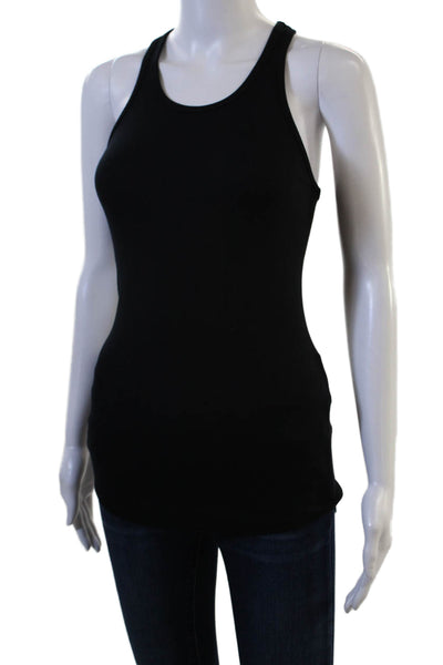 Stateside Women Basic Tank Black Round Neck Sleeveless Size XS
