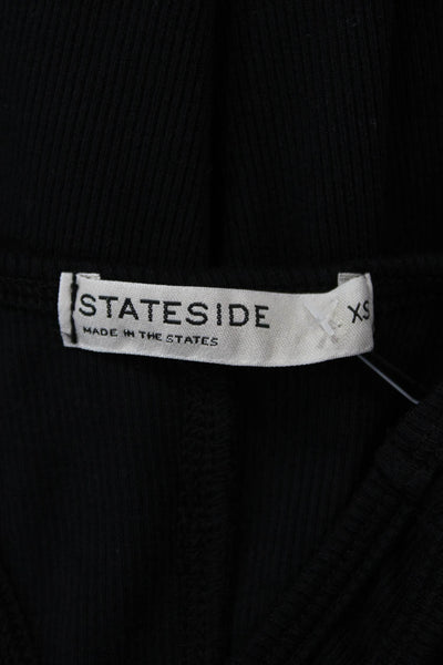 Stateside Women Basic Tank Black Round Neck Sleeveless Size XS