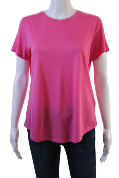 Vince Women Basic Pink T-Shirt 50% Pima Cotton 50% Modal Size M