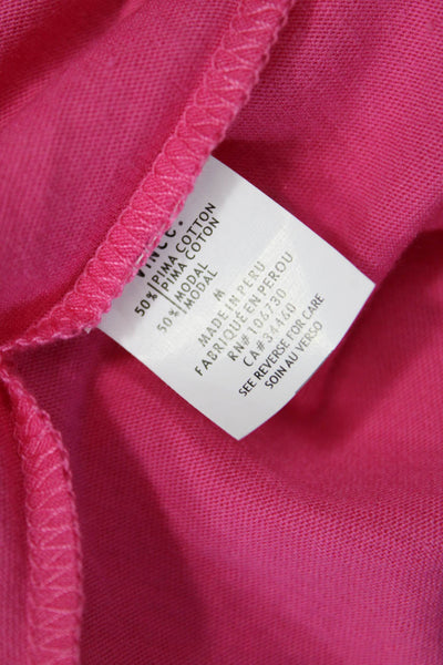 Vince Women Basic Pink T-Shirt 50% Pima Cotton 50% Modal Size M
