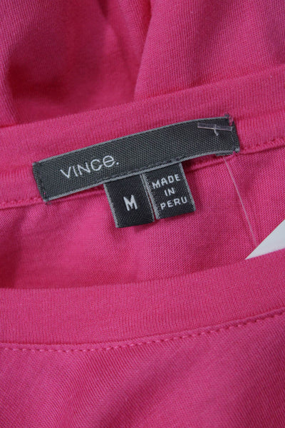 Vince Women Basic Pink T-Shirt 50% Pima Cotton 50% Modal Size M