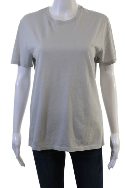 ATM Womens Basic Gray Cotton Crew Neck Short Sleeve T-Shirt Size S