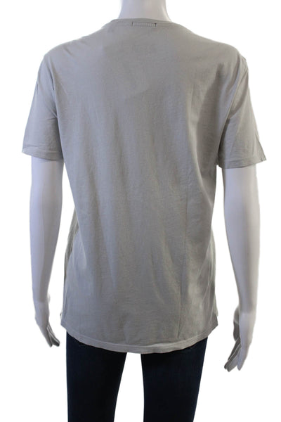 ATM Womens Basic Gray Cotton Crew Neck Short Sleeve T-Shirt Size S