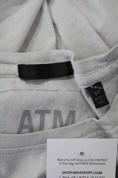ATM Womens Basic Gray Cotton Crew Neck Short Sleeve T-Shirt Size S