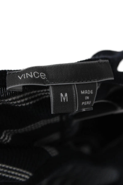 Vince Womens Sleeveless Striped Basic Tank Dark Blue Size M