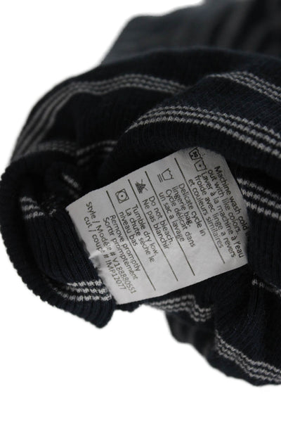 Vince Womens Sleeveless Striped Basic Tank Dark Blue Size M