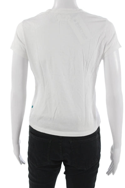 Jason Scott Womens White Pima Cotton Crewneck Short Sleeve T-Shirt Size XS