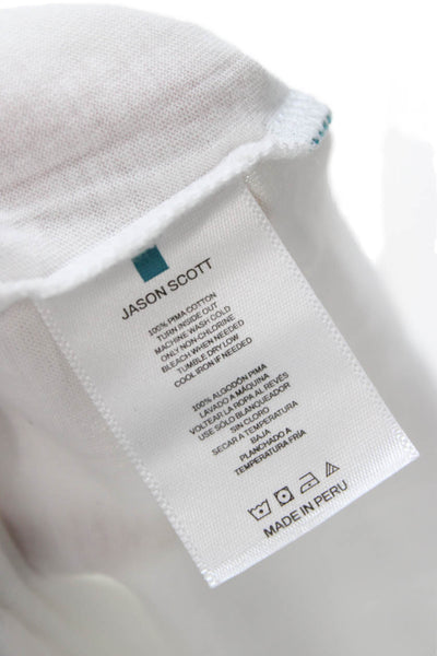 Jason Scott Womens White Pima Cotton Crewneck Short Sleeve T-Shirt Size XS