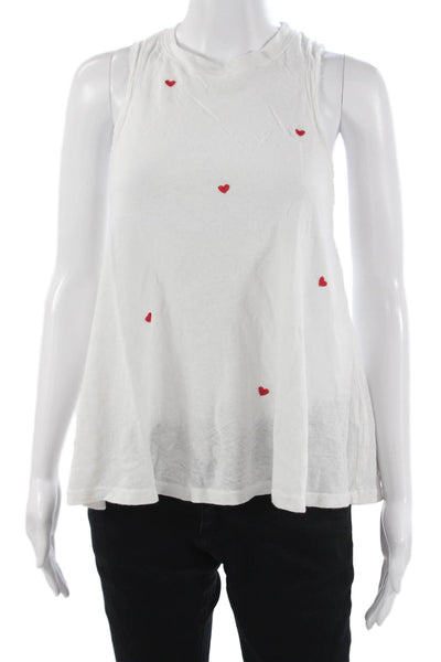 Sundry Womens White Basic Sleeveless Tank Hemp Cotton Crew Neck Size 1