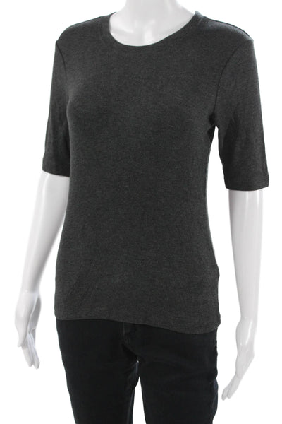Goldie Womens Basic Dark Gray Short Sleeve T-Shirt Modal Spandex Size M