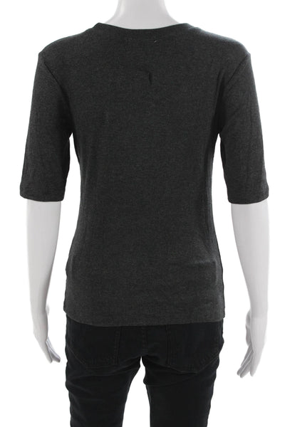 Goldie Womens Basic Dark Gray Short Sleeve T-Shirt Modal Spandex Size M