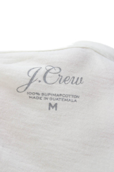 J Crew Womens Basic V-Neck Supima Cotton Short Sleeve T-Shirt White Size M