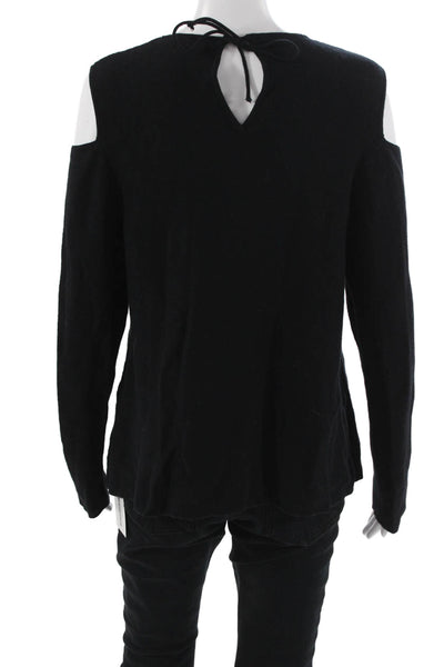 Lisa Todd Unisex Pullover Sweater Black Cotton Cashmere Blend Long Sleeve Size M