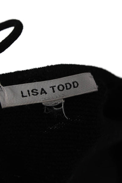 Lisa Todd Unisex Pullover Sweater Black Cotton Cashmere Blend Long Sleeve Size M