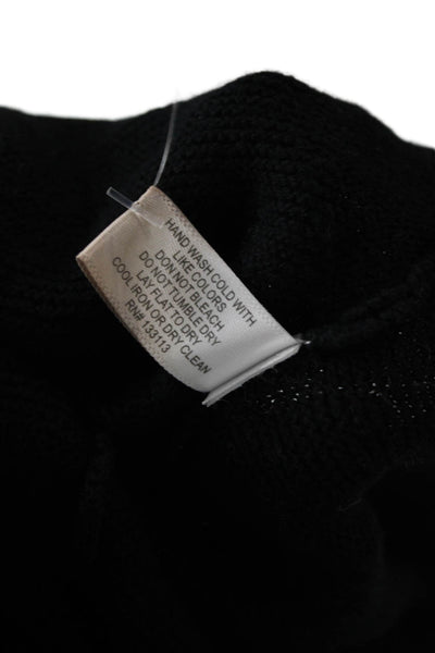 Lisa Todd Unisex Pullover Sweater Black Cotton Cashmere Blend Long Sleeve Size M