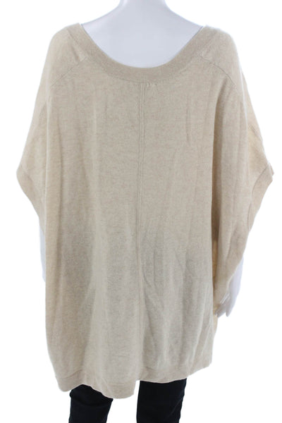 Minnie Rose Unisex Cashmere V-Neck Pullover Beige Bohemian Size One Size