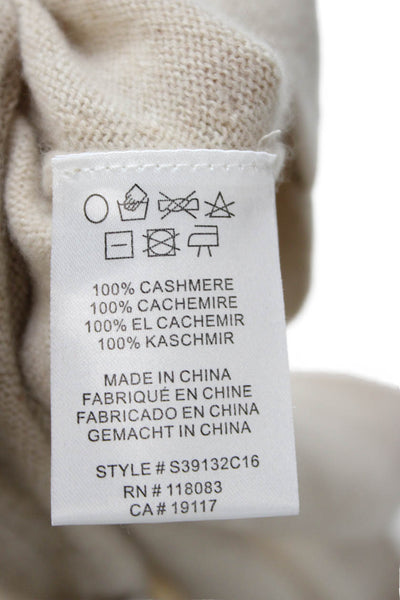 Minnie Rose Unisex Cashmere V-Neck Pullover Beige Bohemian Size One Size