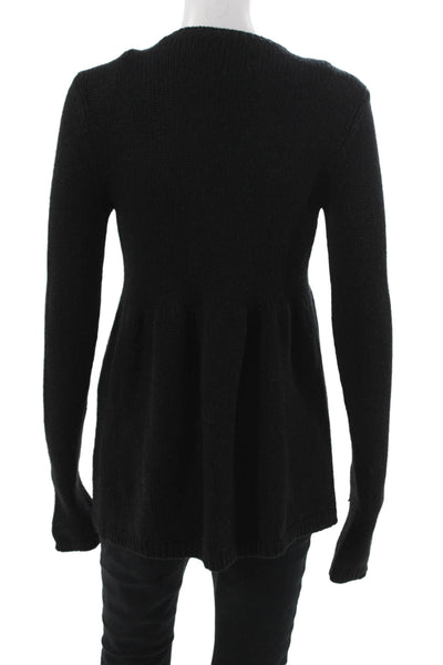Vince Womens Black 80% Wool Cardigan Crew Neck Button Size M