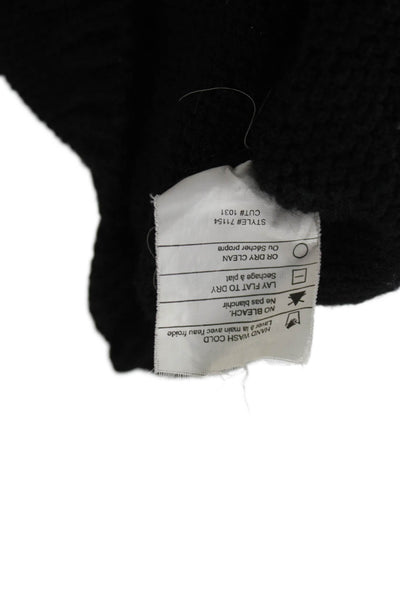 Vince Womens Black 80% Wool Cardigan Crew Neck Button Size M